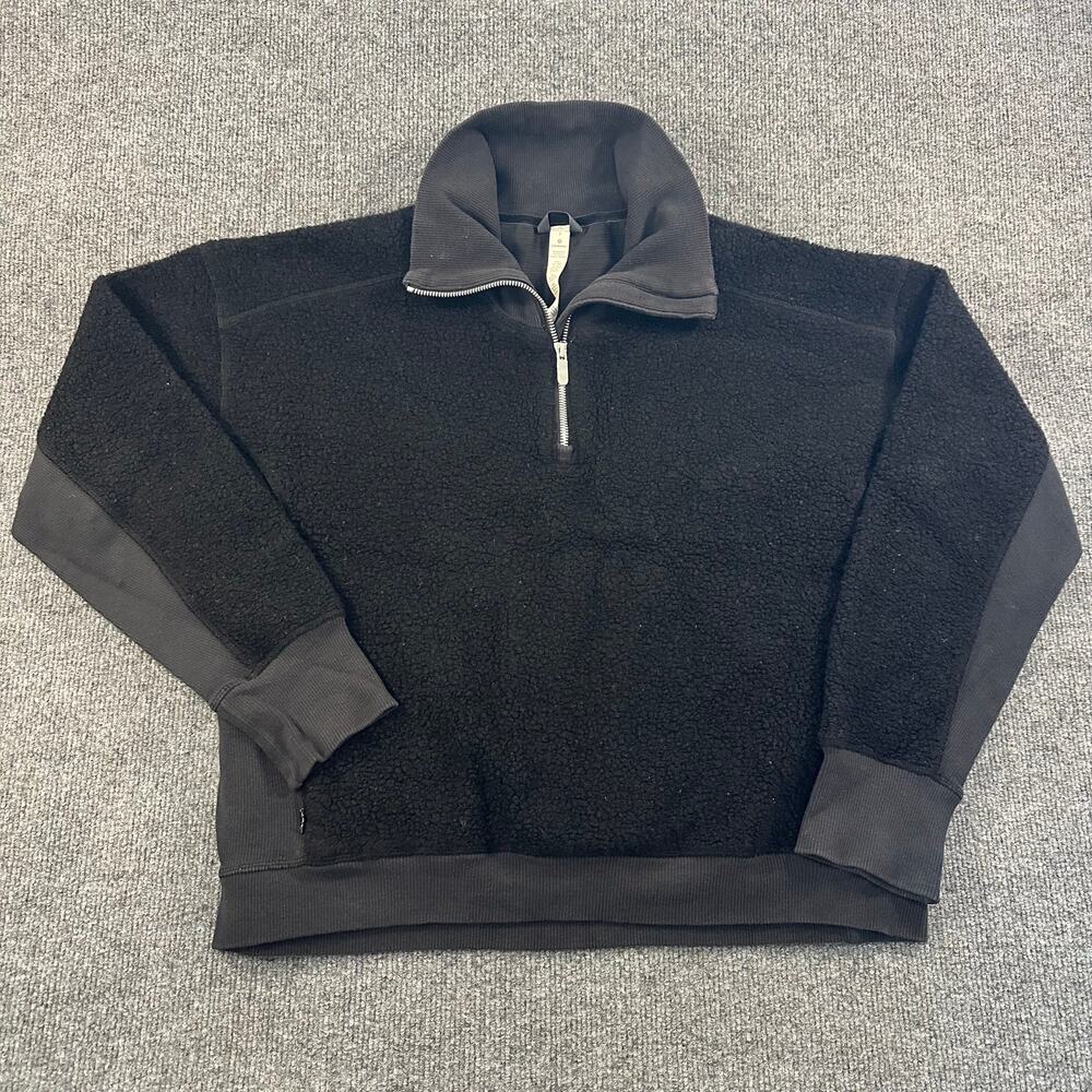 Lululemon Women's Stand Out Sherpa 1/2 Zip Pullover Wool Blend Warm Sweatshirt 8